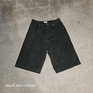 Mens black denim shorts